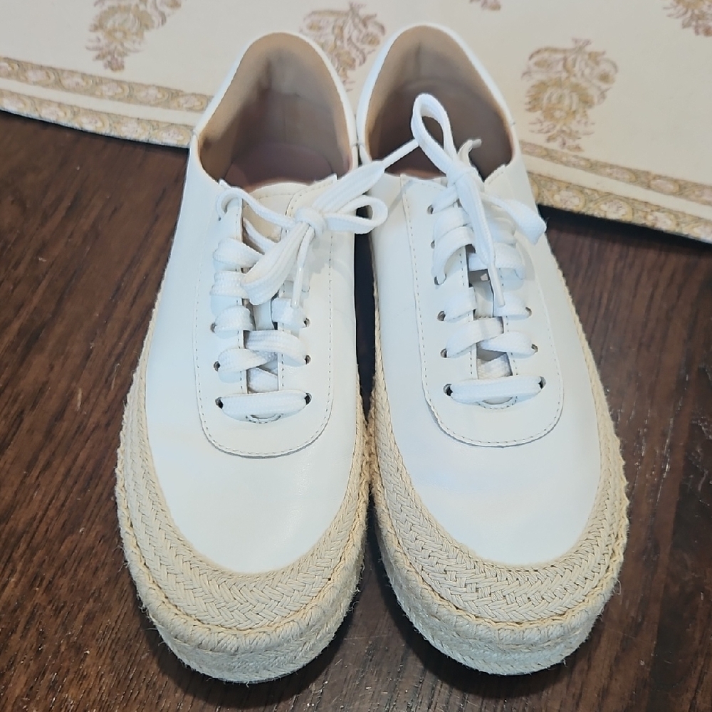 Paolo White Lace-Up Espadrilles Sneakers